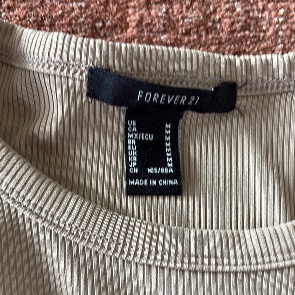 Beige Ribbed Tank Top - Picture 2 of 3
